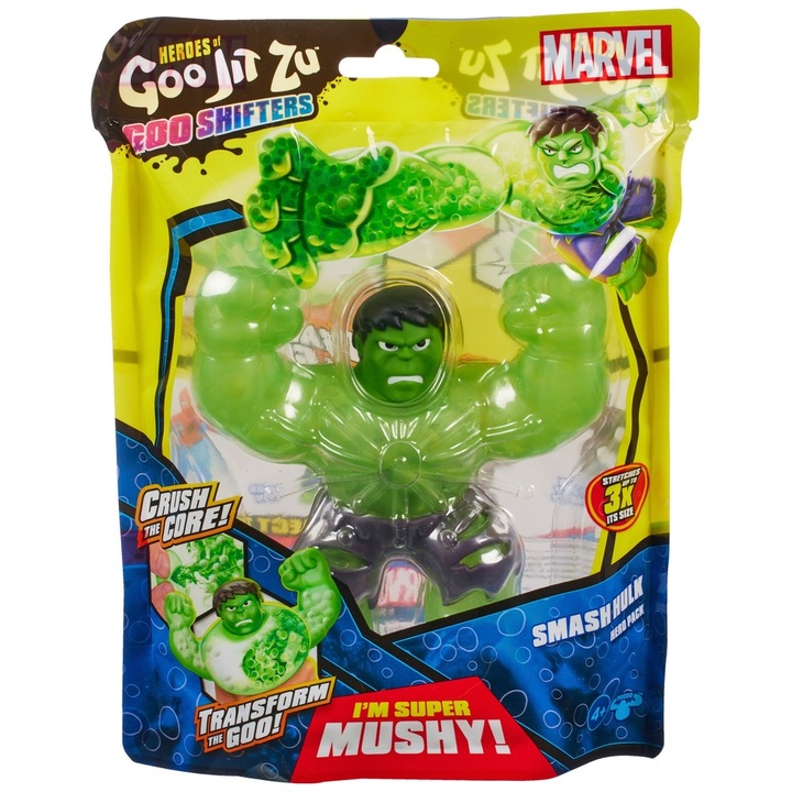 Rugalmas figura Goo Jit Zu Goo Shifters Marvel- Green Hulk 10 cm, 42577-08115