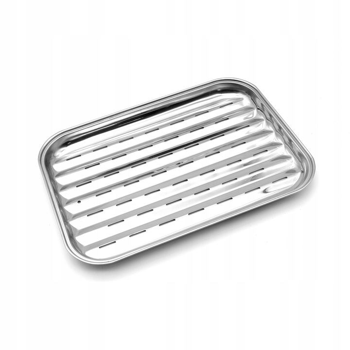 Tava pentru copt, Otel, 34.5x24x2.5 cm, Argintiu