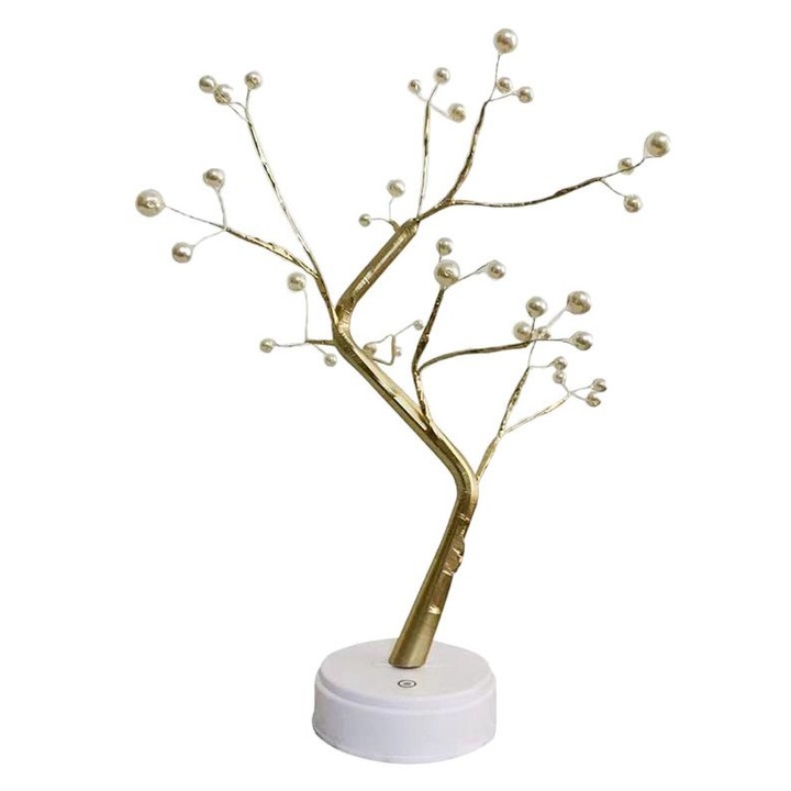 Fa típusú LED lámpa, CD18, USB, 50x12 cm, Arany