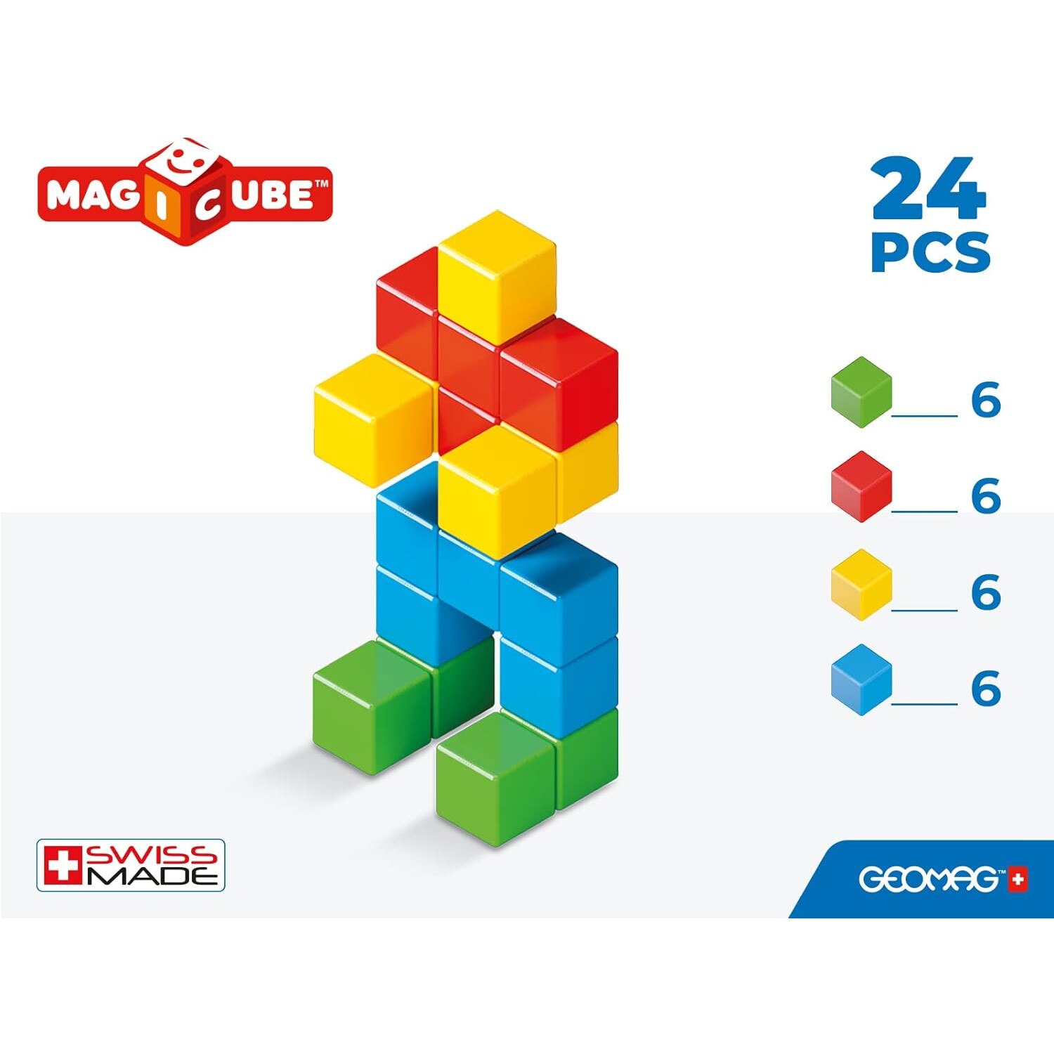 Магнитен конструктор, Geomag, Magicube, Full Color, 24 части - EMAG.bg