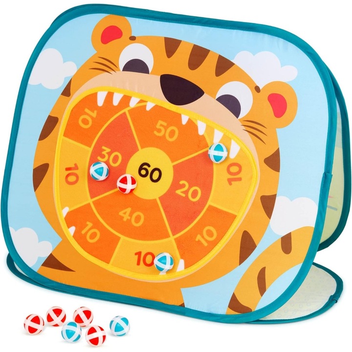 Set de joaca, Battat, Velcro Ball Dartboard, 12 piese