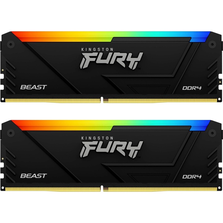 Оперативна памет Kingston, DDR4, 32GB, 3200 MHz, Dual channel, CL16, 1.35V, Многоцветна