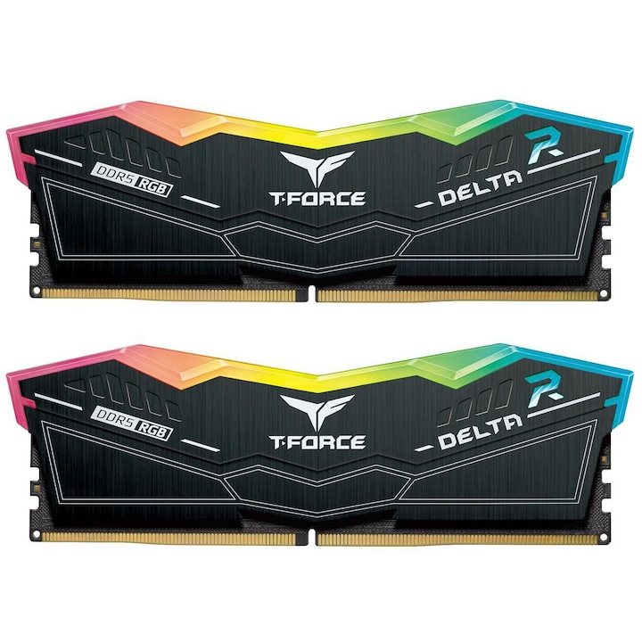 Set 2x16 memorii ram, TeamGroup, 32GB, DDR5, 8000MHz, Delta, RGB