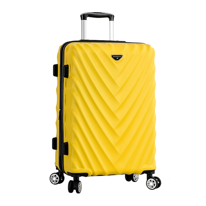 Куфар Madisson SW93503, Среден, ABS, Разтегателен, с 4 колела, 66.5 cm, Жълт