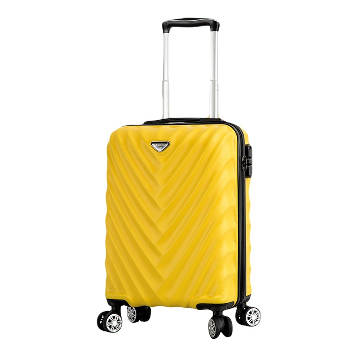 Куфар Madisson SW93503, за ръчен багаж, ABS, с 4 колела, 55 cm, Жълт