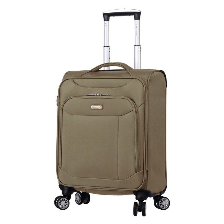 Troler Cabina Snowball SW87303, 4 Roti Duble, Nylon, Cifru TSA, 55 cm, Kaki