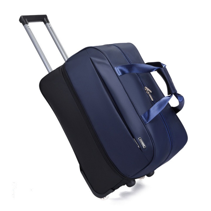Разтегателна пътна чанта тип количка, полиестер, 55 L, 54 x 33 x 32,5 cm, синя