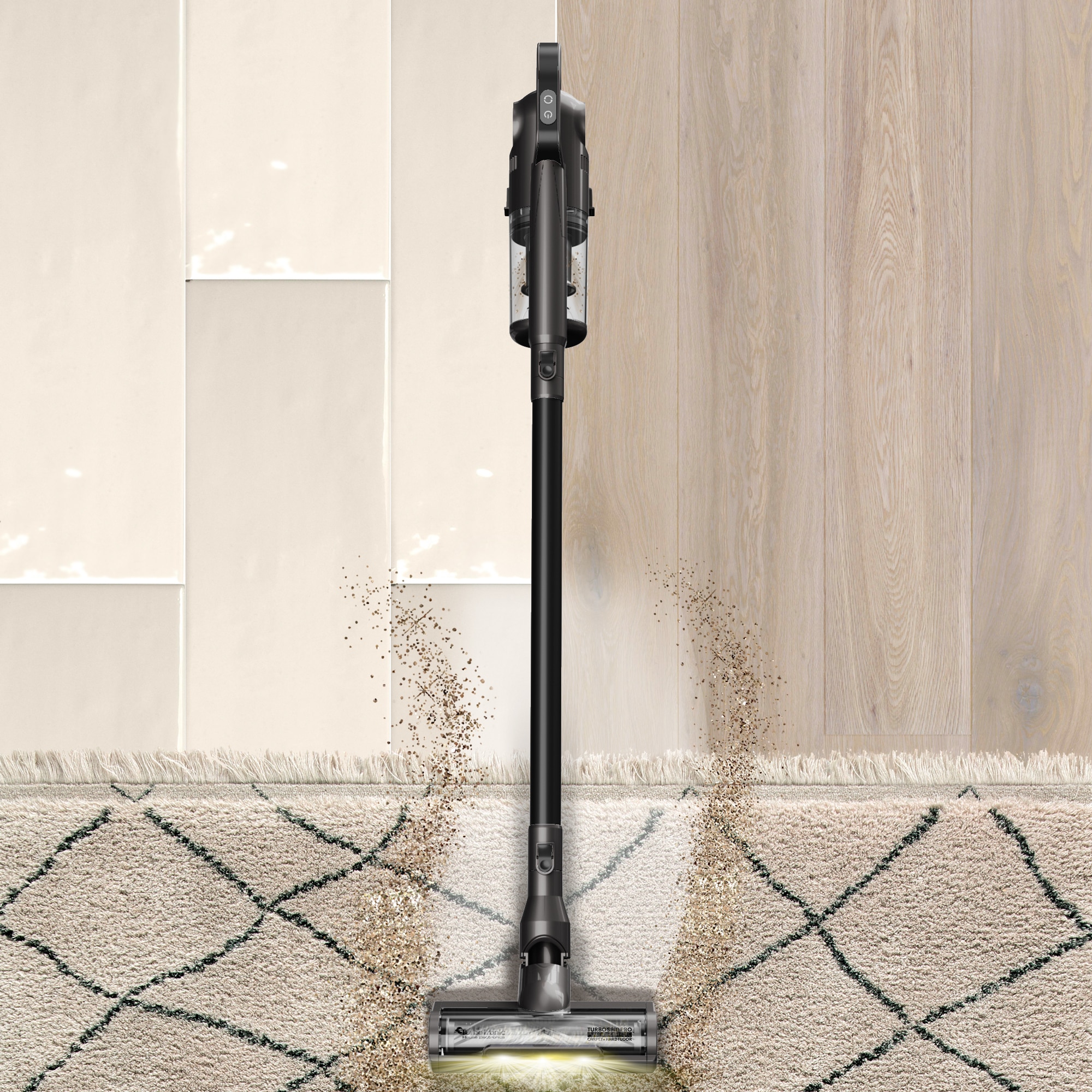 Aspirator portabil 2in1 TurboTronic iQ9 HYBRID Ultra-Light Stick, 0, 9l, baterie Li-ion, 22, 2V, 35 minute autonomie, negru