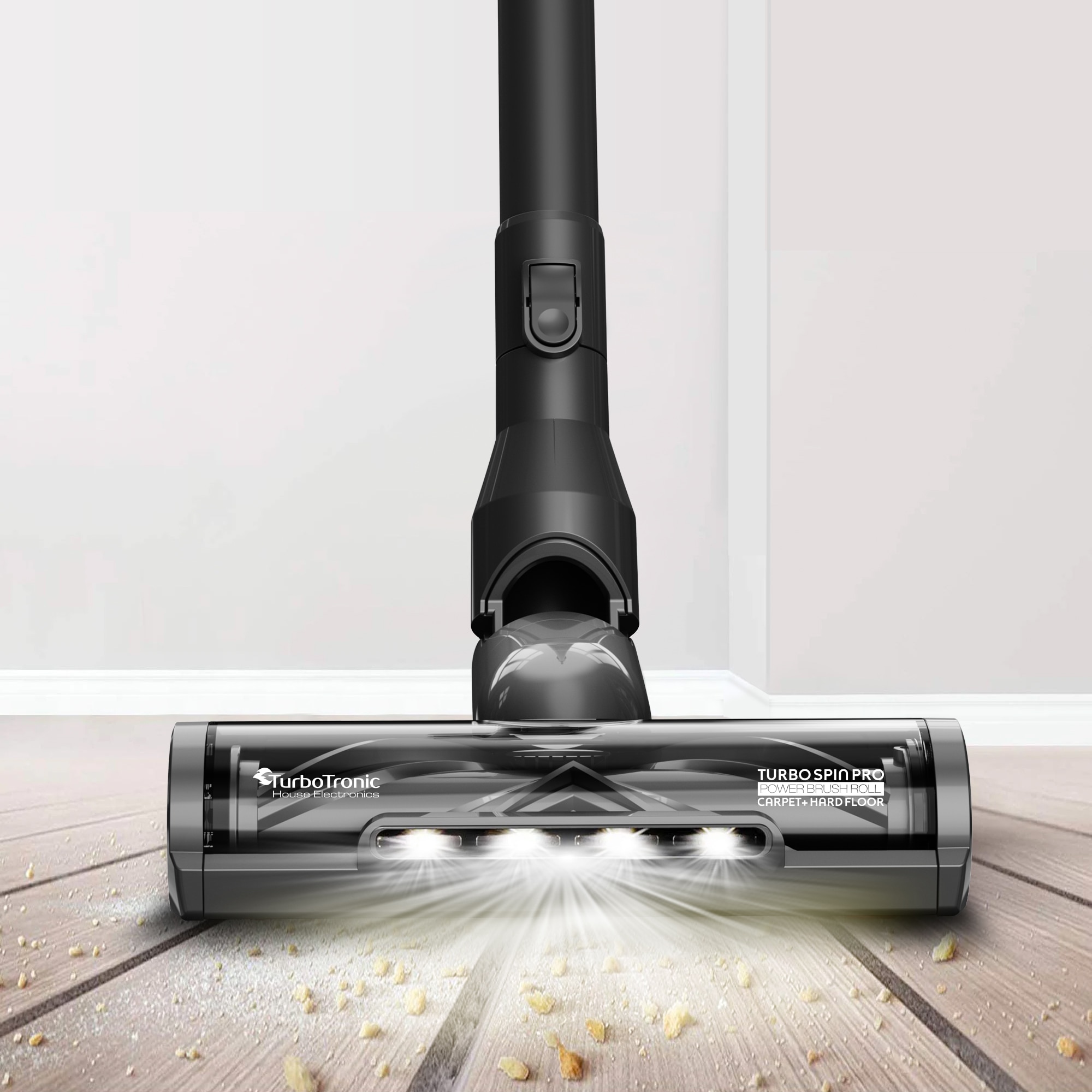 Aspirator portabil 2in1 TurboTronic iQ9 HYBRID Ultra-Light Stick, 0, 9l, baterie Li-ion, 22, 2V, 35 minute autonomie, negru