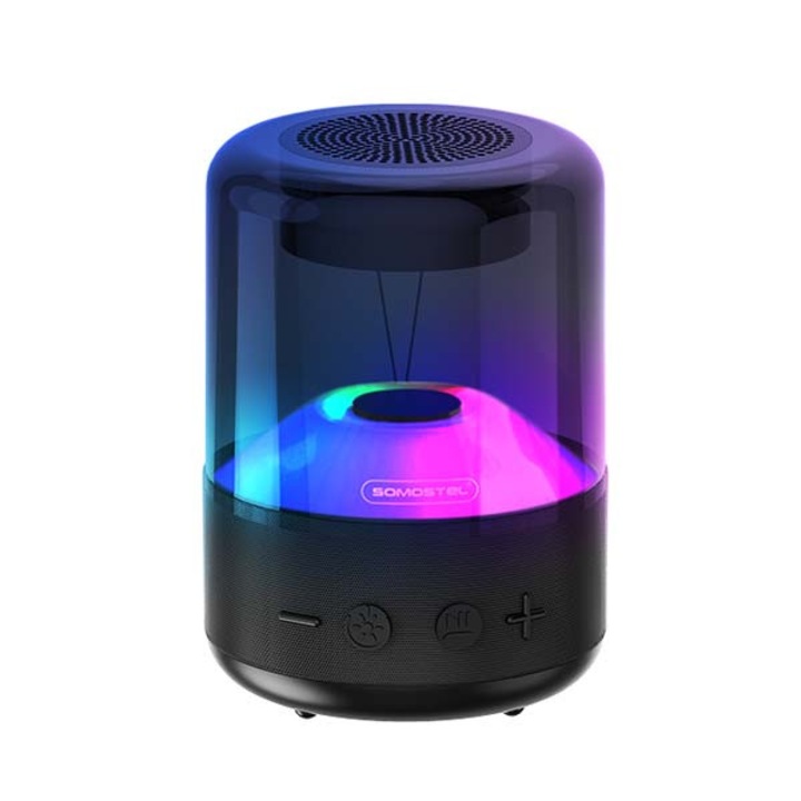 Преносим Bluetooth високоговорител, Zola®, BT5.0 стерео звук, LED, дъгово осветление, разстояние на предаване 10 м, черен