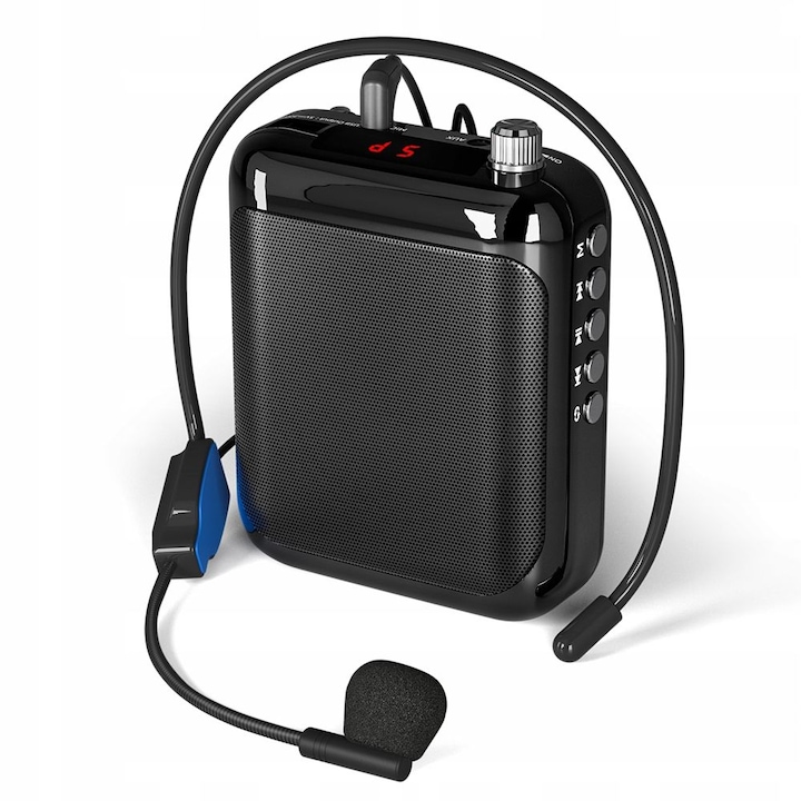 Hangerősítő, Hangszóró, Mikrofon, Fejhallgató, Vezeték nélküli, 126DB, FM rádió, Maono AU-C01, Fekete