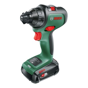 Masina de gaurit , Bosch, Advanced Drill 06039B5001, cu acumulator si surubelnita, 18V, 1350 rpm, lumina LED, Verde/Negru