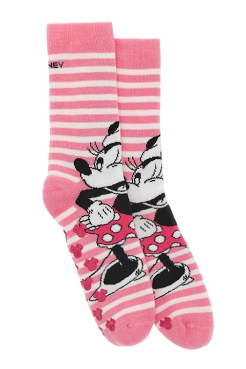 Original Marines, Дълги чорапи с десен Minnie-Mouse, Бял/Розово/Черен