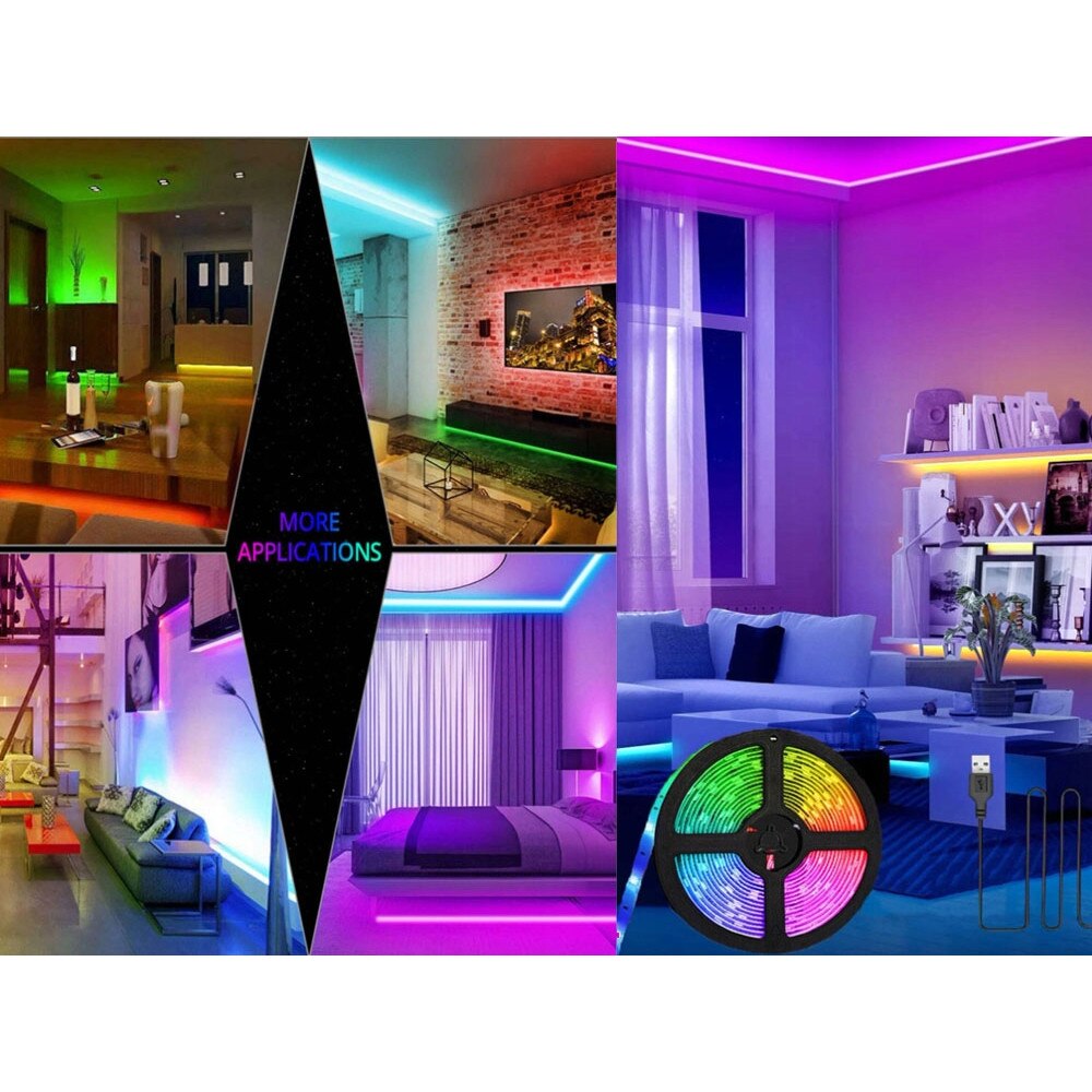 Banda LED colorata audoadeziva, Jokomisiada SMD, 5 metri, Multicolor ...