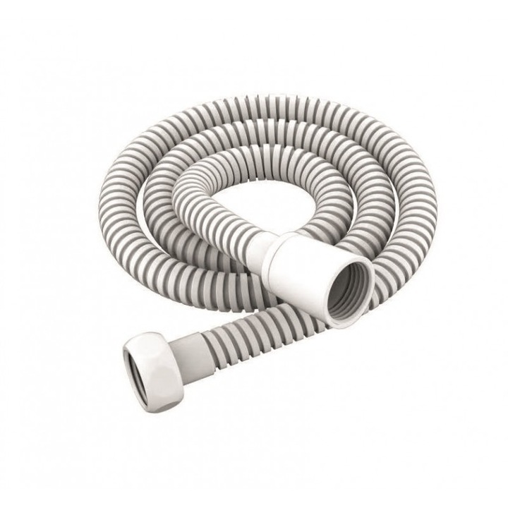 Furtun de dus, Inter Ceramic, Anti-Twist, 120 cm, Otel, Alb mat