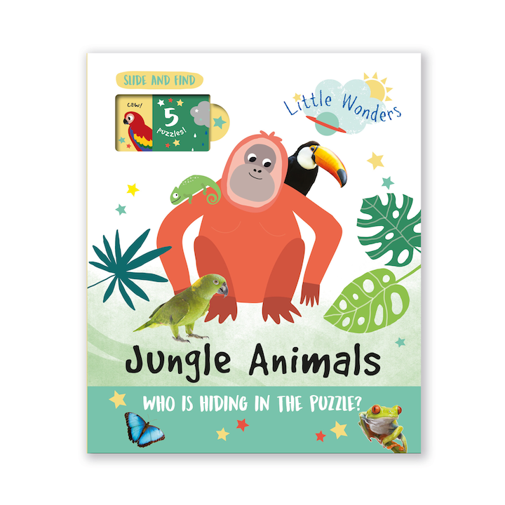 Carte pentru copii, North Parade Publishing, Little Wonders Jungle Animals Puzzle Slider, 1+ ani