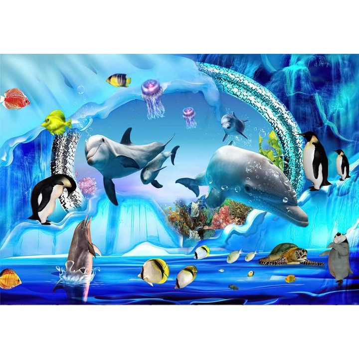 PVC öntapadó tapéta - Víziállatok és gleccserek, 100 x 150 cm