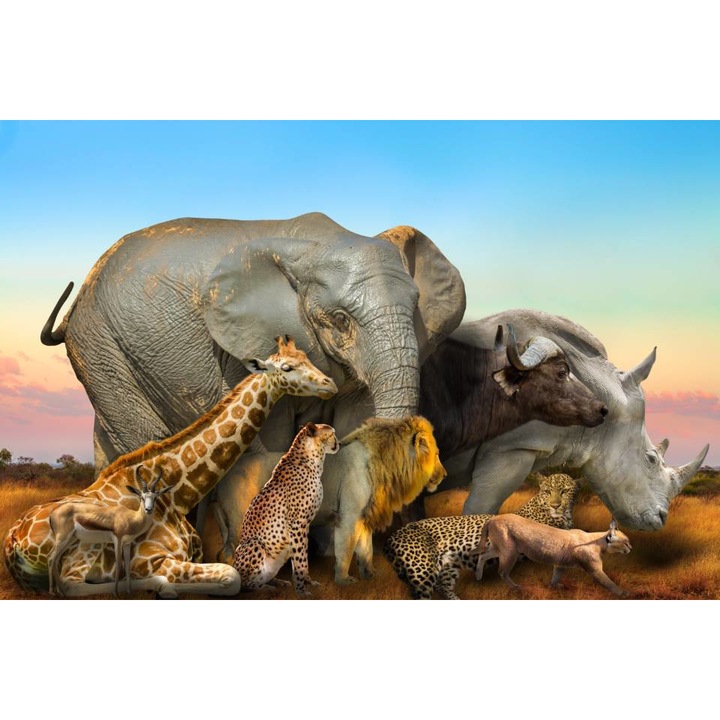 Fototapet autoadeziv PVC - Animale In Savana, 100 x 160 cm