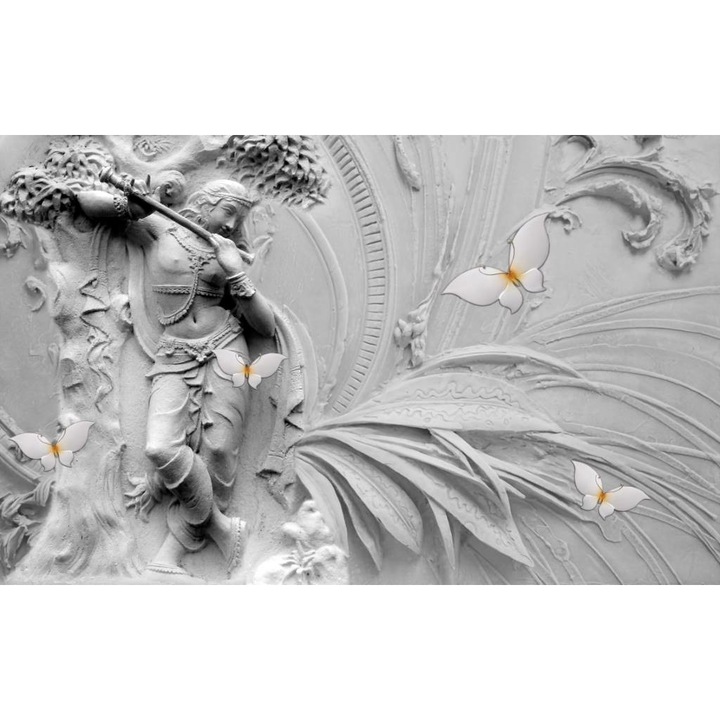 Öntapadó PVC tapéta - Nő és pillangók, 100 x 150 cm