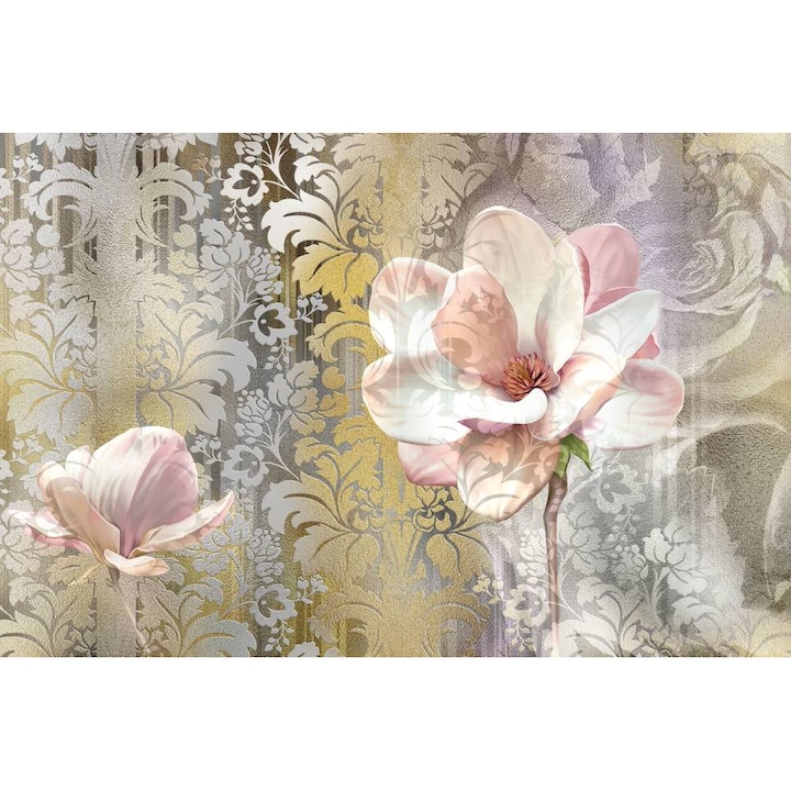 PVC öntapadó tapéta - Fehér és rózsaszín virág, 100 x 150 cm