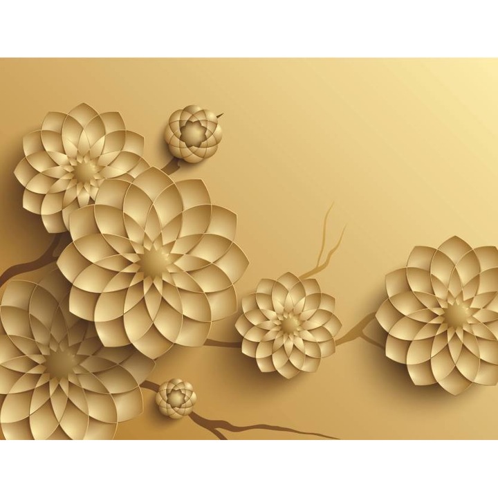 PVC öntapadós tapéta - Barna virágok, 100 x 150 cm