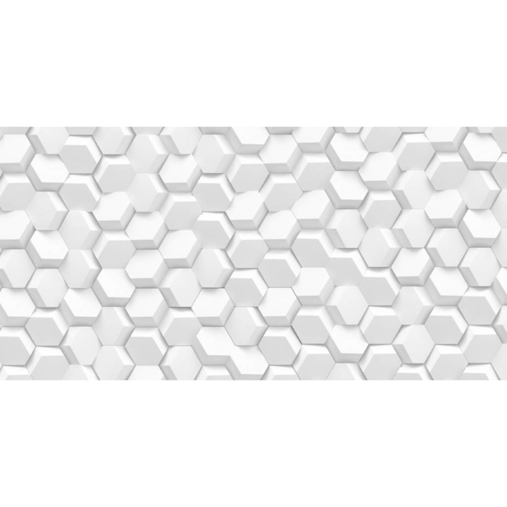 Öntapadó PVC tapéta - 3D White Hexagons, 100 x 150 cm