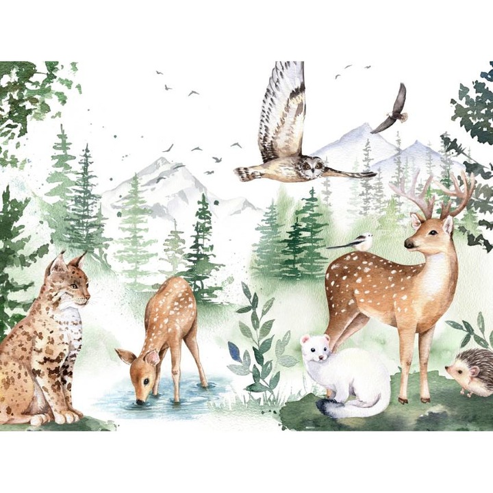 Sticker - Animalutele Padurii, 130x80 cm