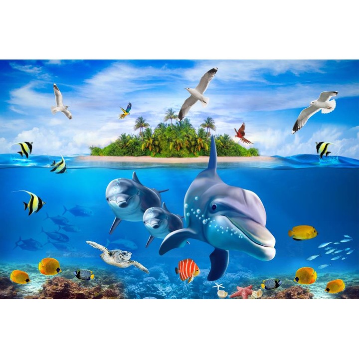 PVC öntapadó tapéta - Dolphins And Life In The Ocean 4, 100 x 150 cm