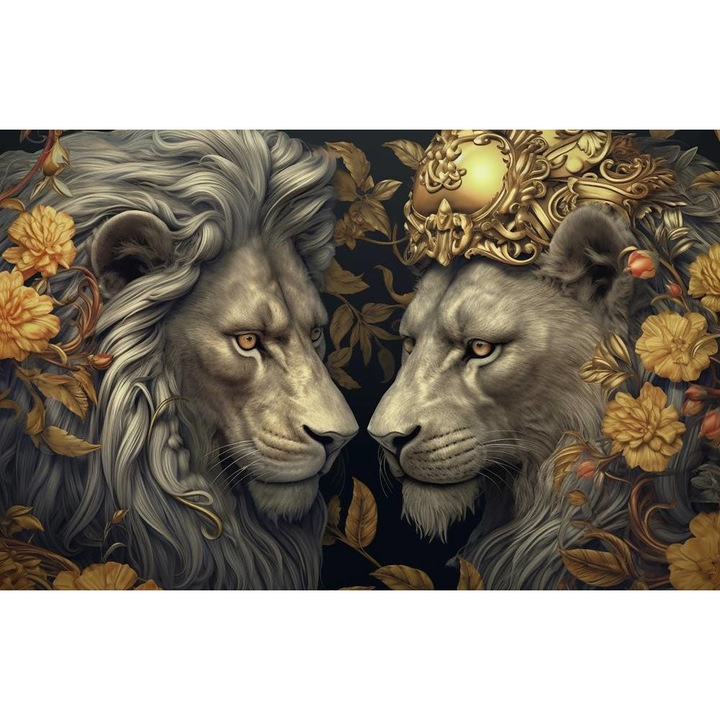 Tablou Canvas - Cuplu De Lei Abstract 2, 30x40 cm