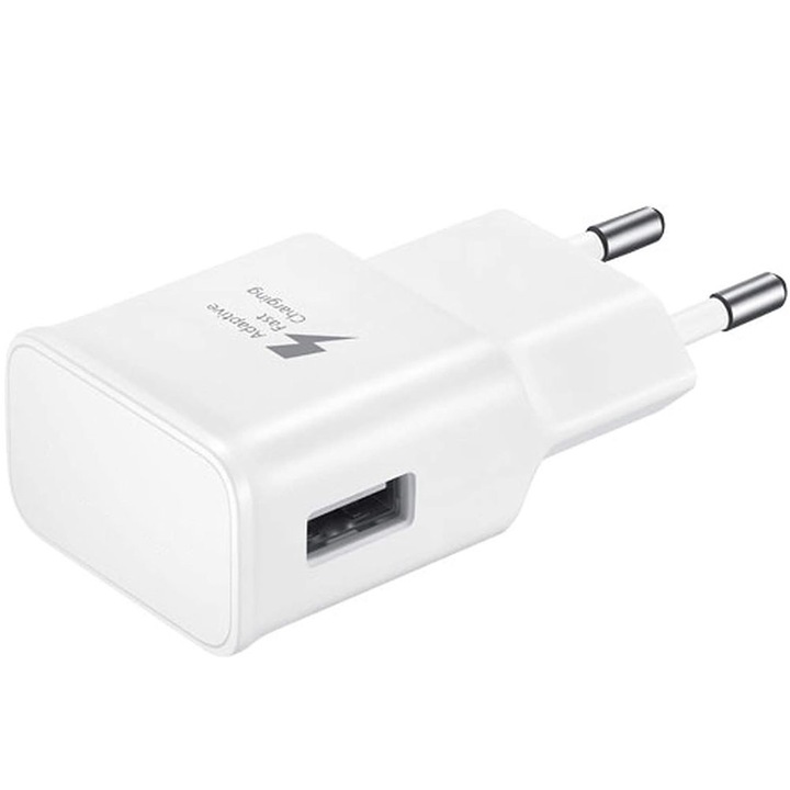 Samsung kompatibilis töltő, USB, Gyors töltés, 15W, fehér
