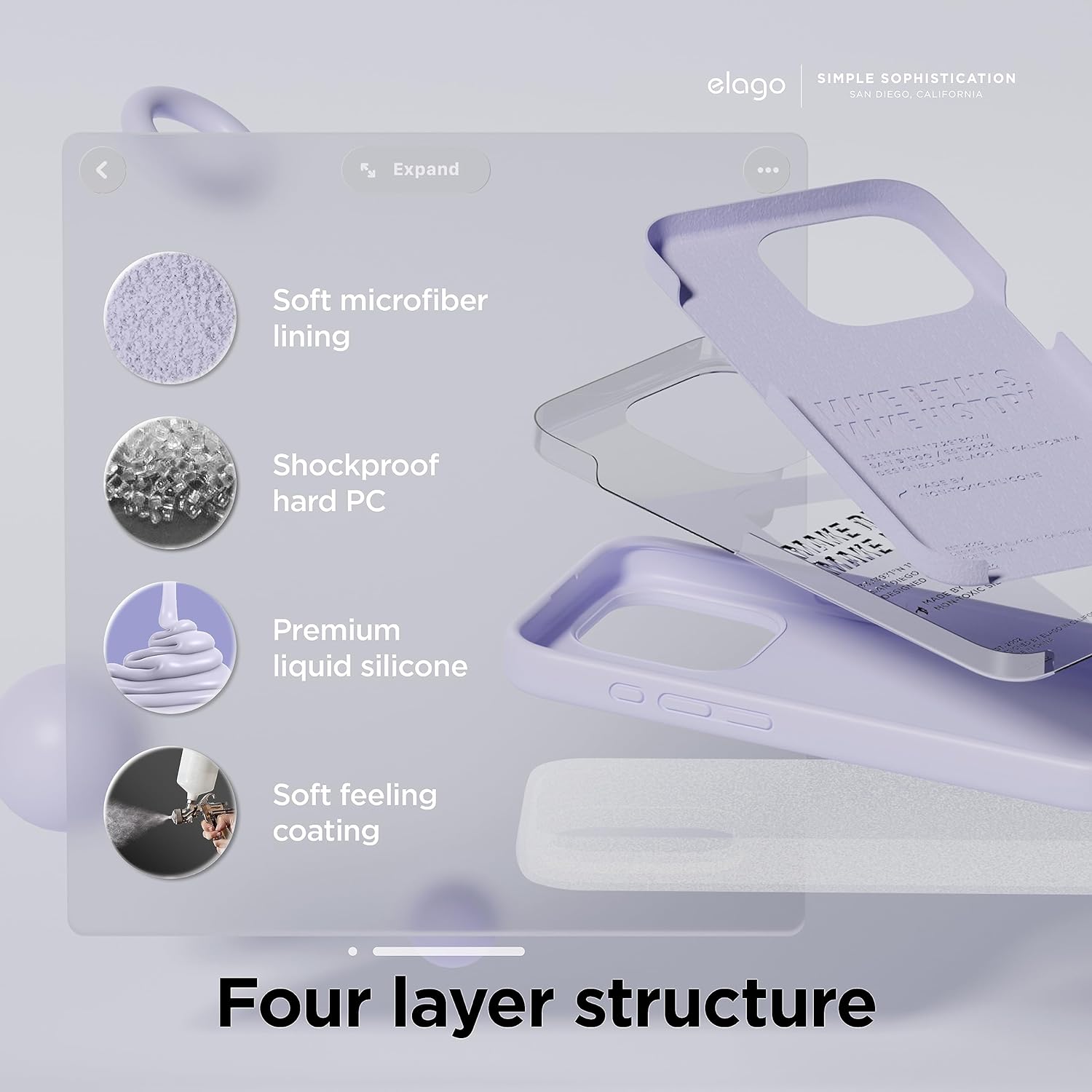 Husa Joyshell pentru iPhone 15 Pro Max, SIlicon Catifelat Cu Interior Microfibra, Protectie la Camere, Mov