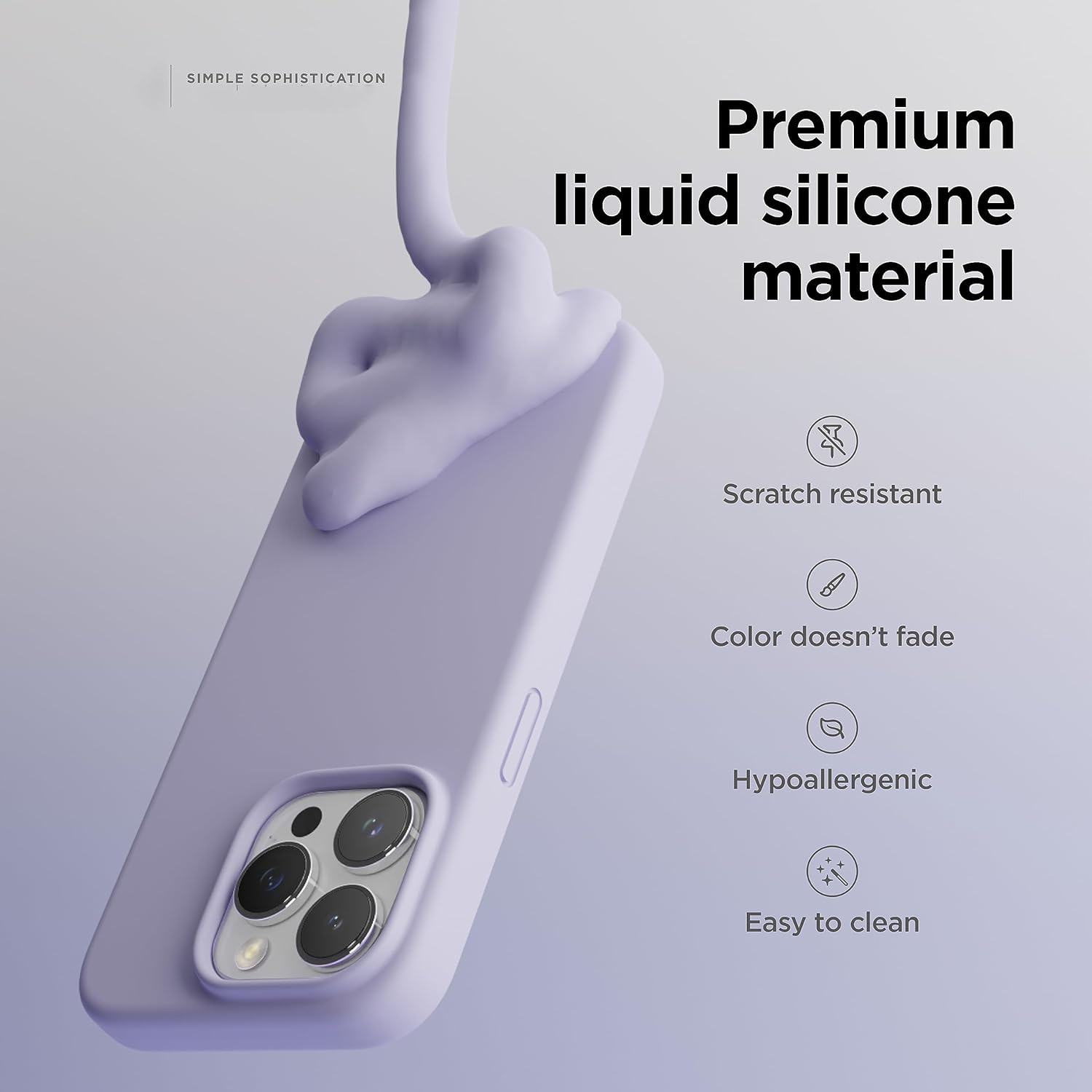 Husa Joyshell pentru iPhone 15 Pro Max, SIlicon Catifelat Cu Interior Microfibra, Protectie la Camere, Mov