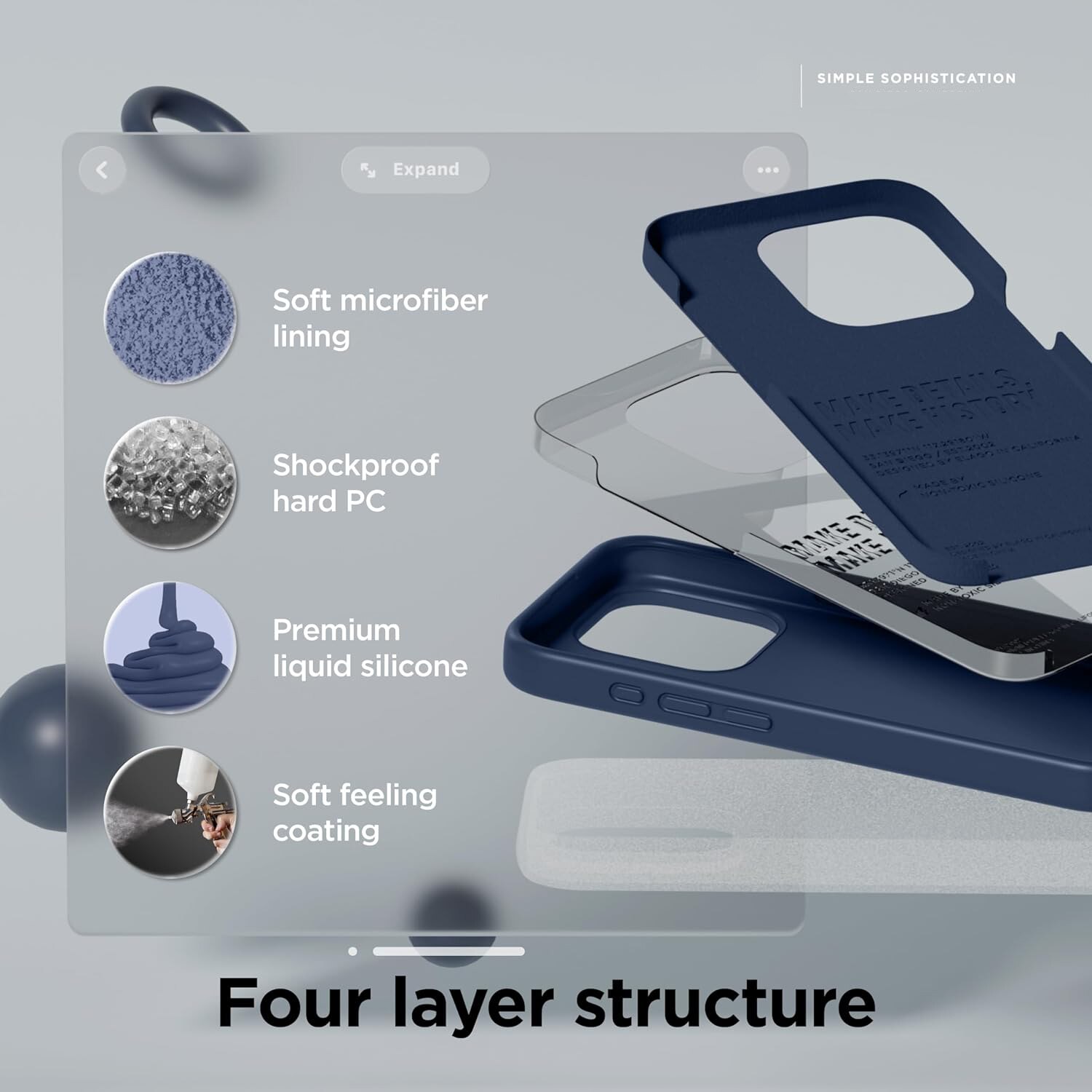 Husa Joyshell pentru iPhone 15 Plus, SIlicon Catifelat Cu Interior Microfibra, Protectie la Camere, Bleumarin