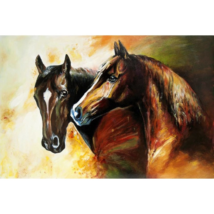 Öntapadó PVC tapéta - Festmény lovakkal, 100 x 150 cm