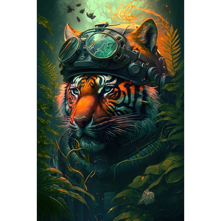 Öntapadó PVC tapéta - Tigris, a dzsungel felfedezője, 100 x 150 cm