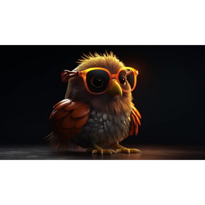 PVC öntapadó tapéta - Bagoly szemüveggel, 100 x 150 cm