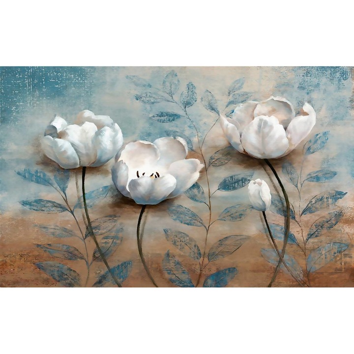 Öntapadó PVC tapéta - Vintage White Flowers 5, 100 x 150 cm