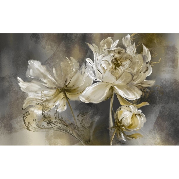 Öntapadó PVC tapéta - Vintage White Flowers 2, 100 x 150 cm