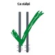 Set 2 bucati Poarta auto, Todome, metalica cu sipca 77, negru, 370 x 180 cm, cu accesorii si stalpi
