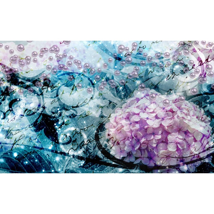 Tablou Canvas - Flori Mov Si Perle Vintage, 30x40 cm