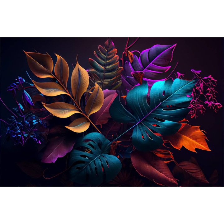 Öntapadó PVC tapéta - Colorful Exotic Leaves 2, 100 x 150 cm
