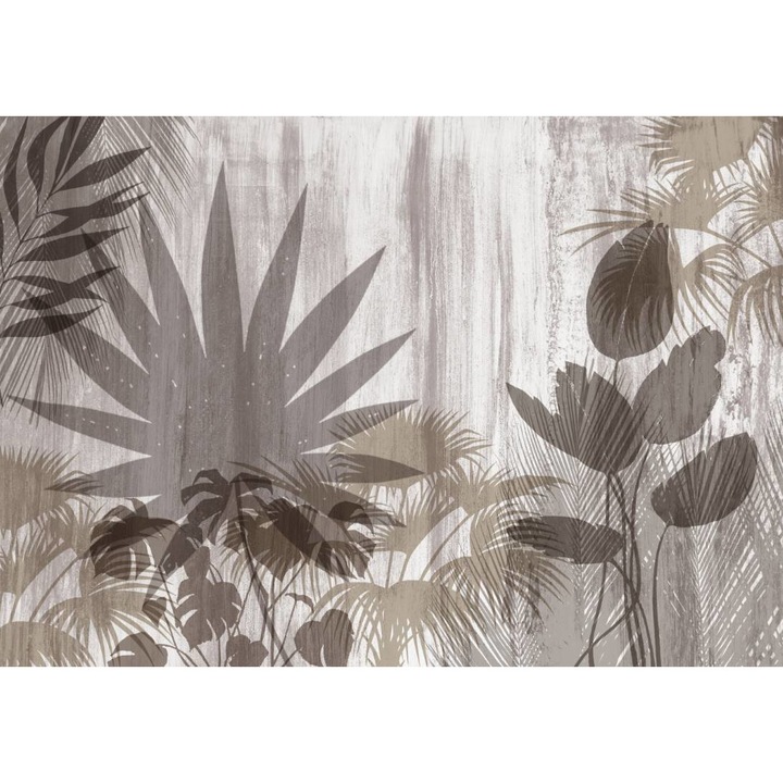 Öntapadó PVC tapéta - Monokróm levelek, 100 x 150 cm