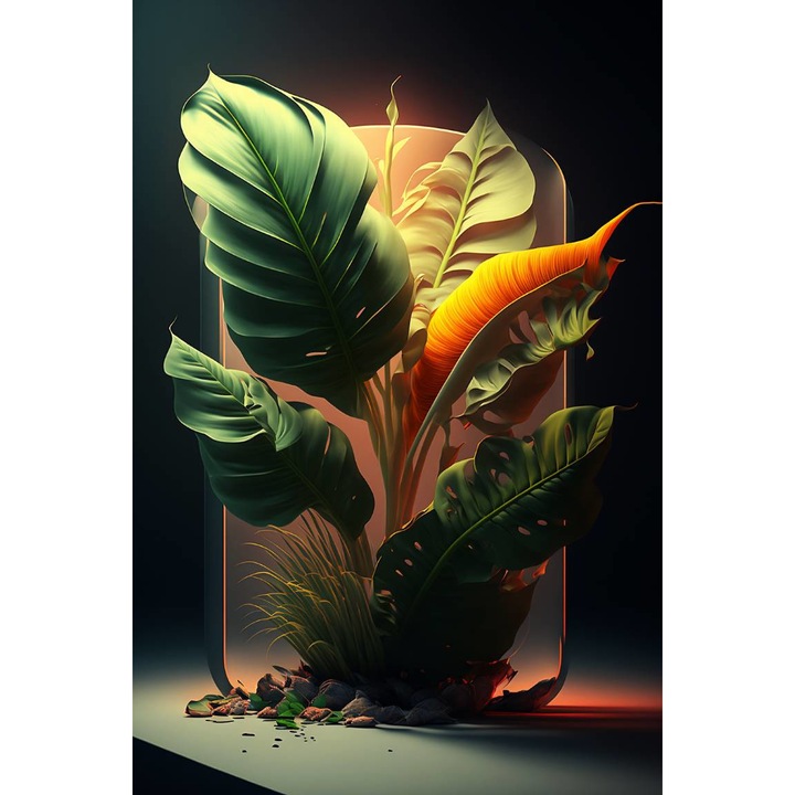 Öntapadó PVC tapéta - Colorful Exotic Leaves 4, 100 x 150 cm