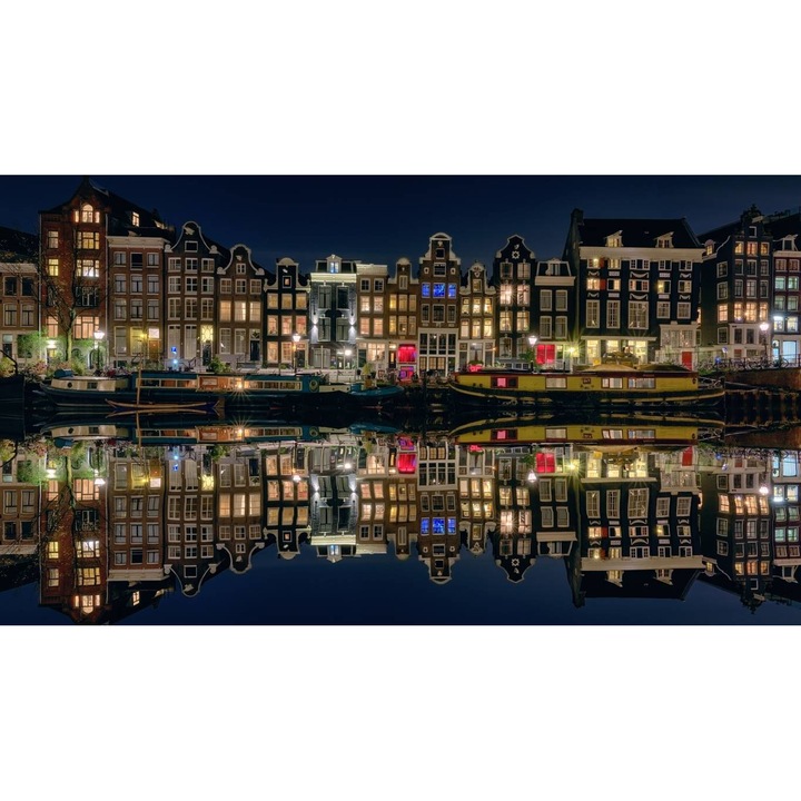 PVC öntapadó tapéta - Amsterdam at Night, 100 x 150 cm