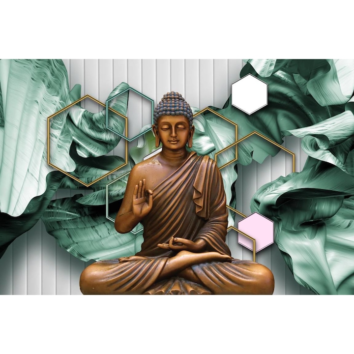 Öntapadó PVC tapéta - Buddha és absztrakt formák, 100 x 150 cm