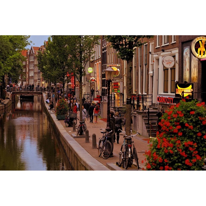 PVC öntapadó tapéta - Amszterdam Vöröslámpás negyede, 100 x 150 cm