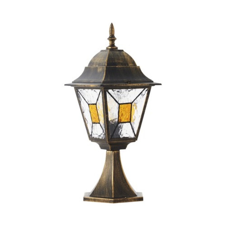 Stalp Pitic Janel E27 Max. 1x60w, 44 Cm, Pentru Exterior Ip44, Negru/auriu