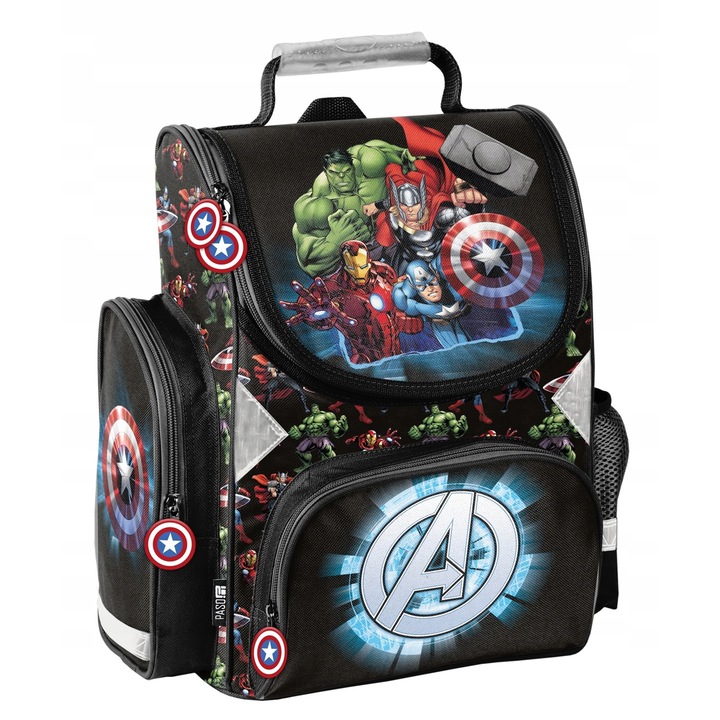 Ghiozdan multicolor ergonomic pentru scoala Avengers