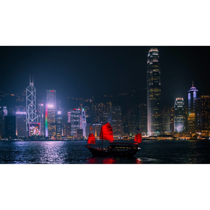 Öntapadó PVC tapéta - Hong Kong Night, 100 x 150 cm