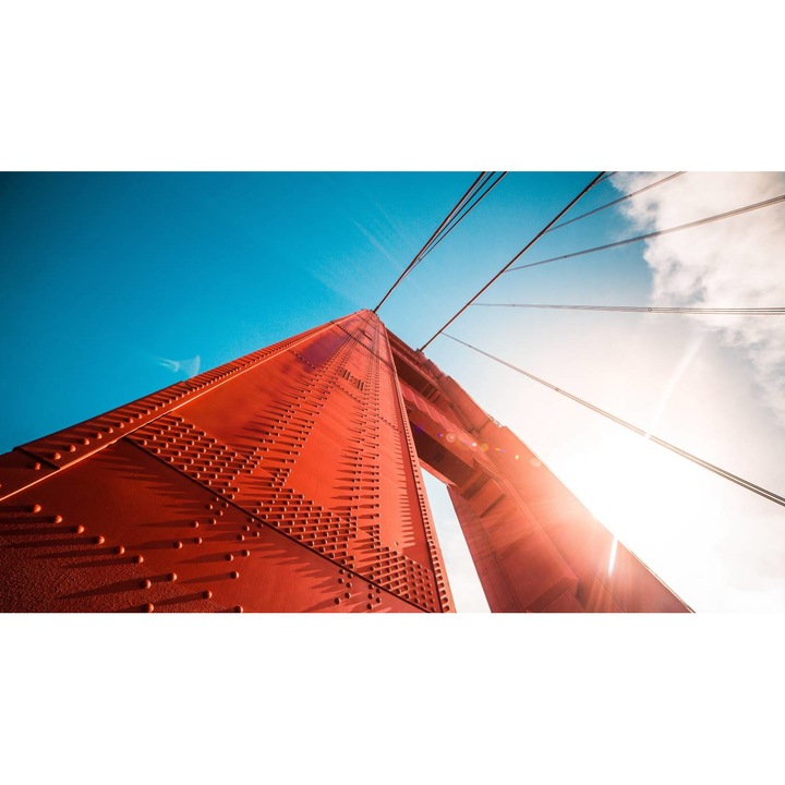 Öntapadó PVC tapéta - Vörös híd képe, 100 x 150 cm